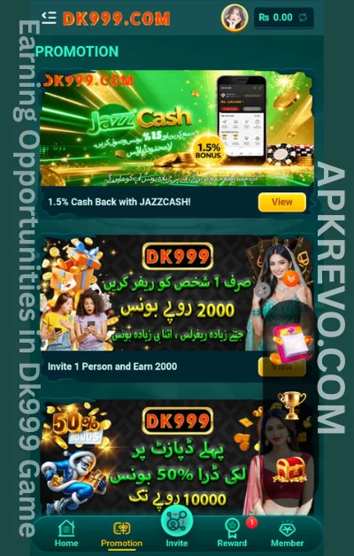 Dk999 Earning opportunities